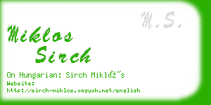 miklos sirch business card